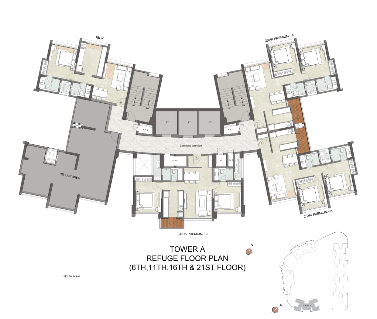 Refuge Floor Plan – Tower A